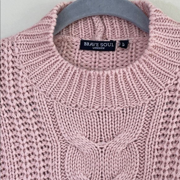Brave‎ Soul Pink Cowl Neck Chunky Knit Sweater. Soft and Comfortable. Size Large - Picture 5 of 5